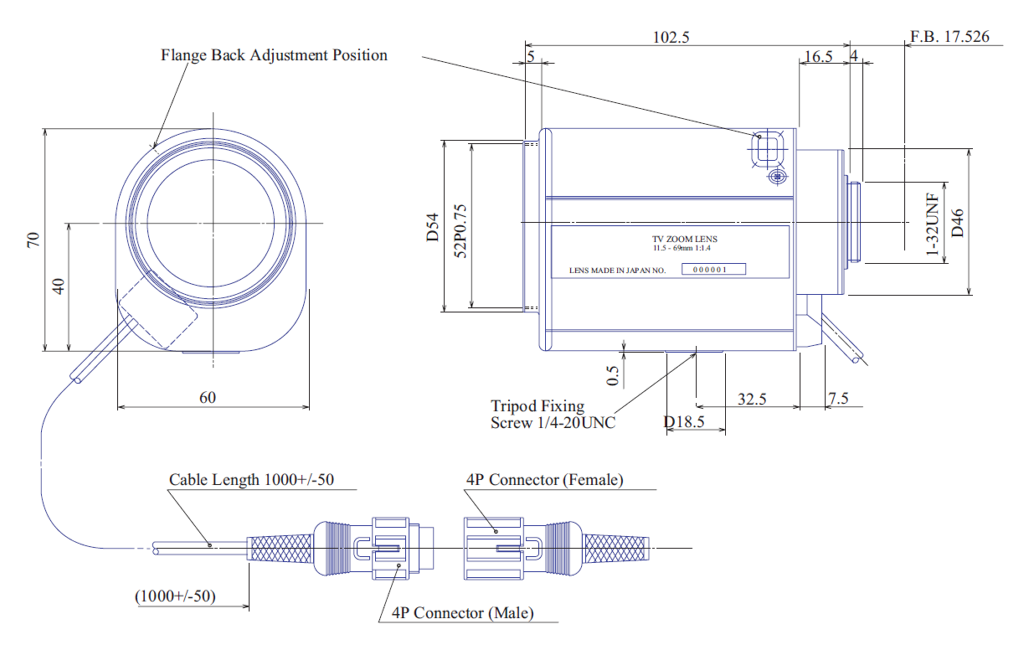 Goyo Optical GAZ11569M technical drawing