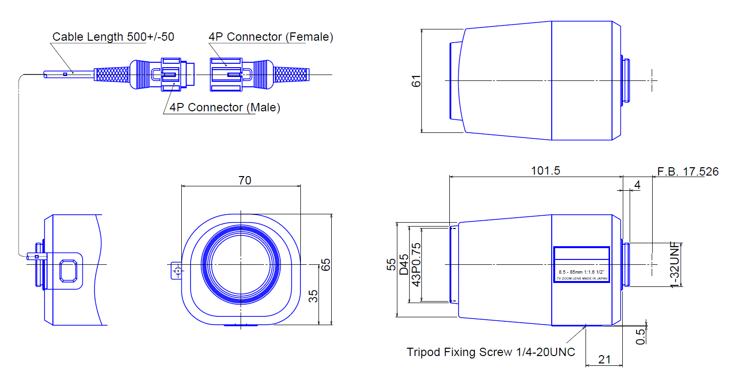 Goyo Optical GAZ858516M technical drawing