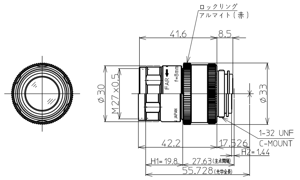 Navitar 1-25551 technical drawing