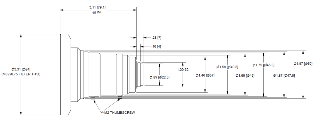 Navitar NMV-6M1.1 technical drawing